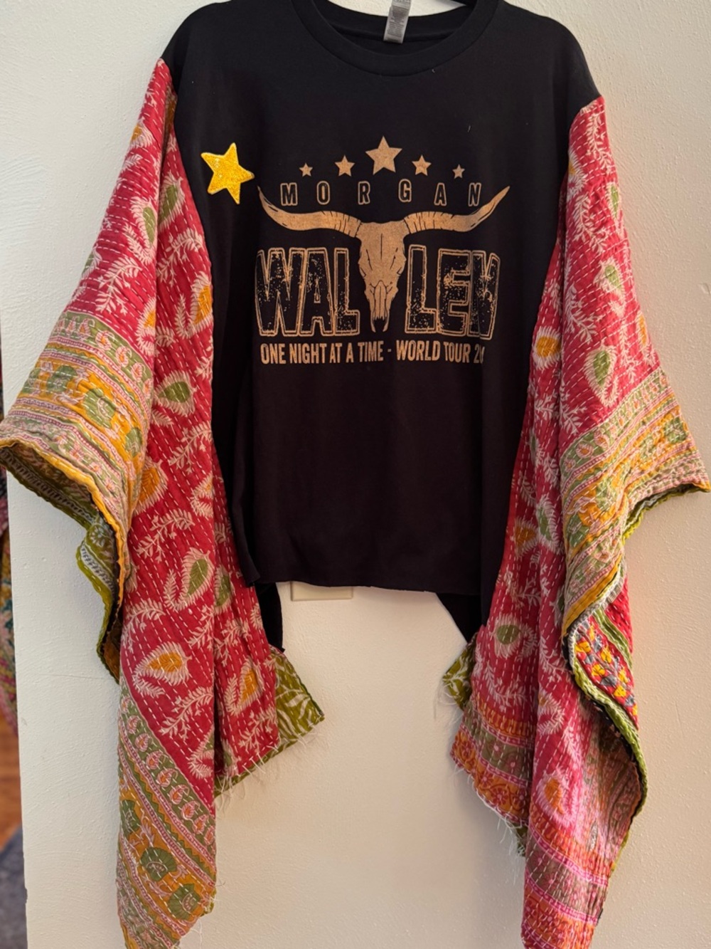 MORGAN WALLEN Reworked Band Tee Poncho Style  Oversized Granny D Original